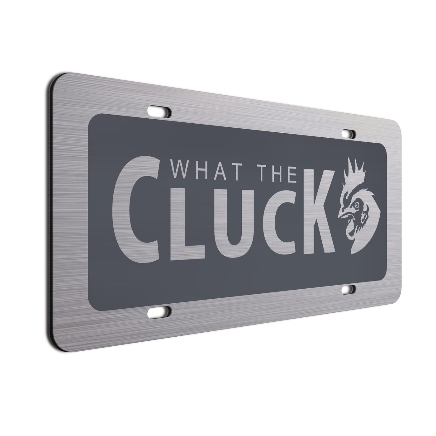 What The Cluck License Plate Charcoal