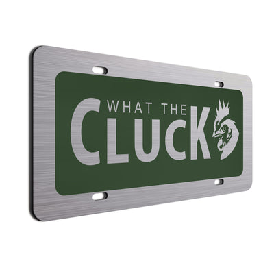 What The Cluck License Plate Dark Green