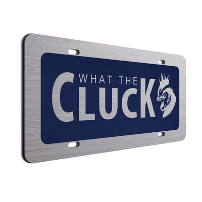 What The Cluck License Plate Navy