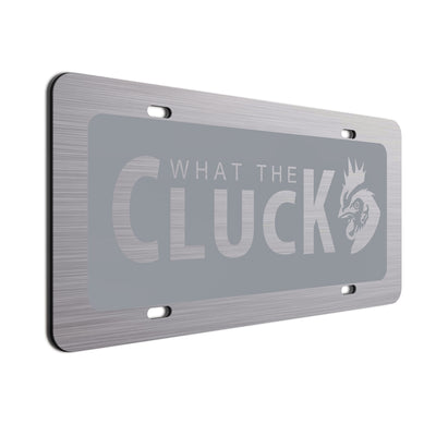 What The Cluck License Plate Silver