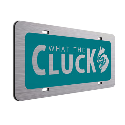 What The Cluck License Plate Teal