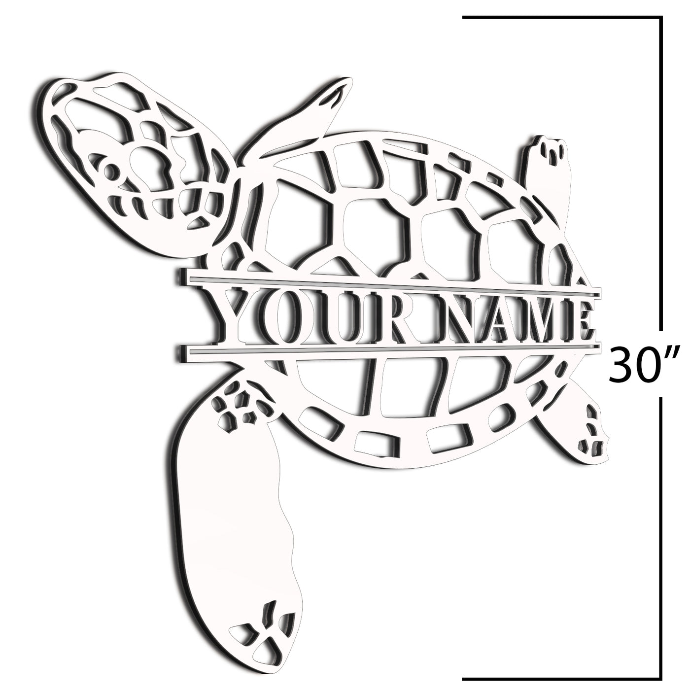  Sea Turtle Sign White 30 Inch