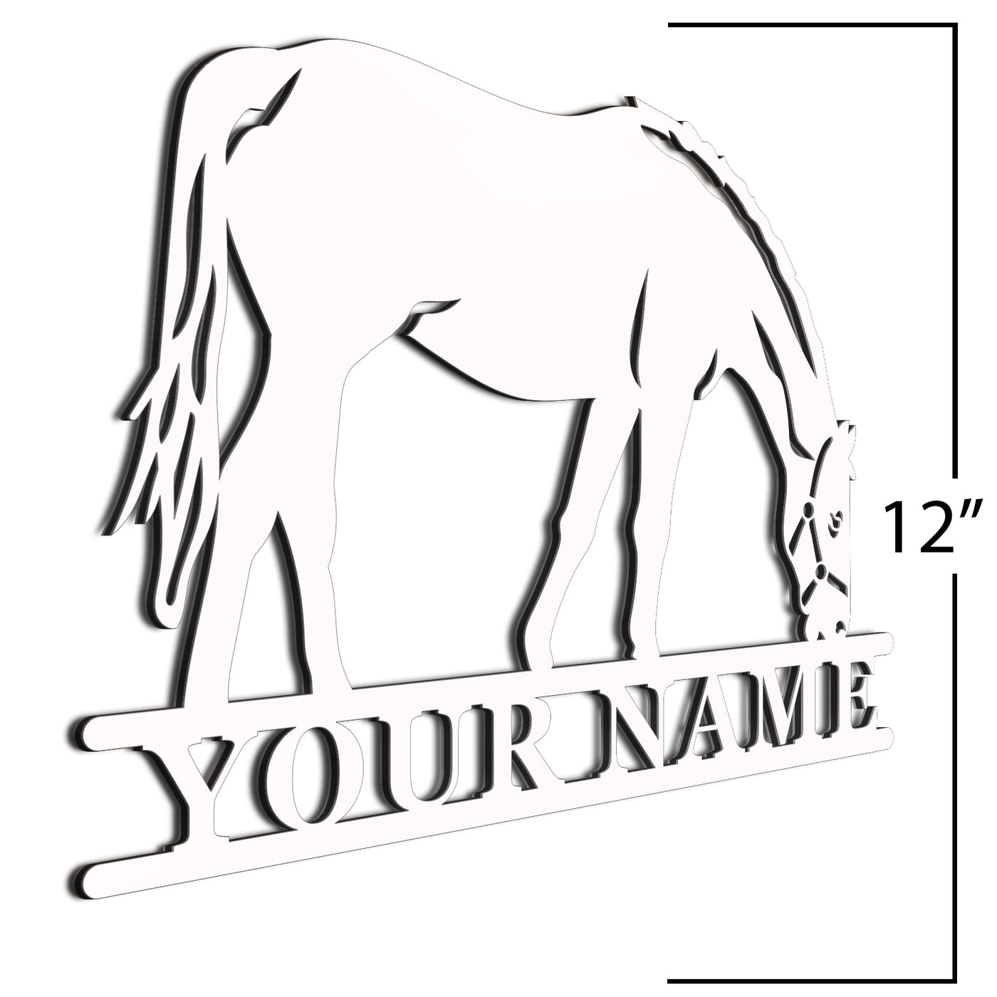 White Horse Sign 12 Inch