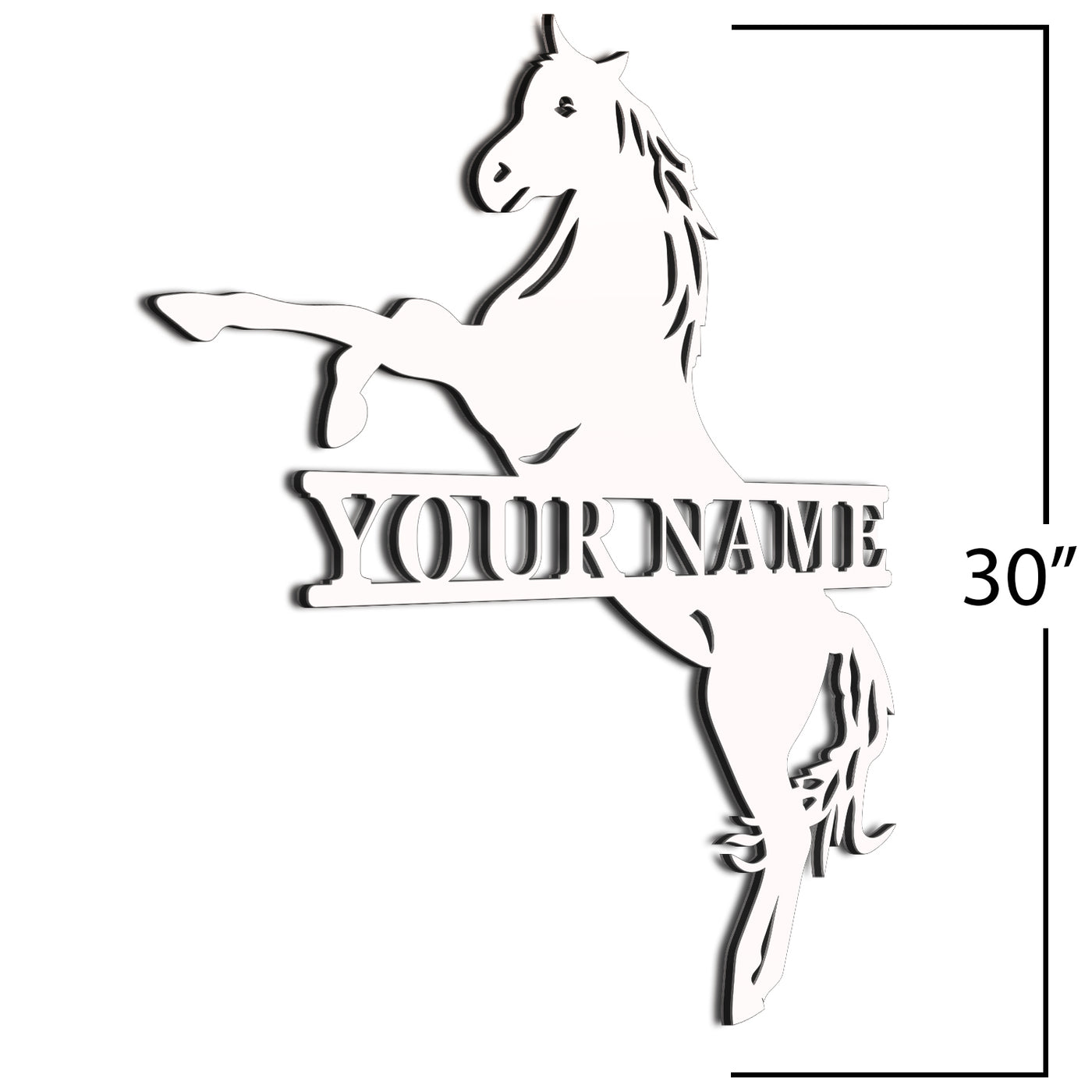 White Horse Sign 30 Inch