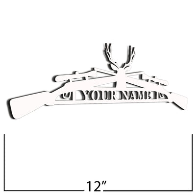  Gun Sign White 12 Inch