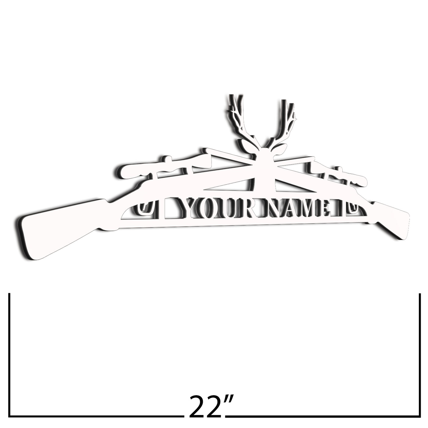  Gun Sign White 22 Inch