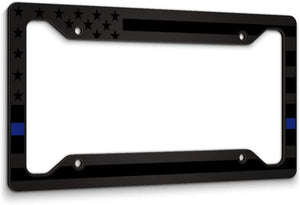 American Flag License Plate Frame Blue Line 