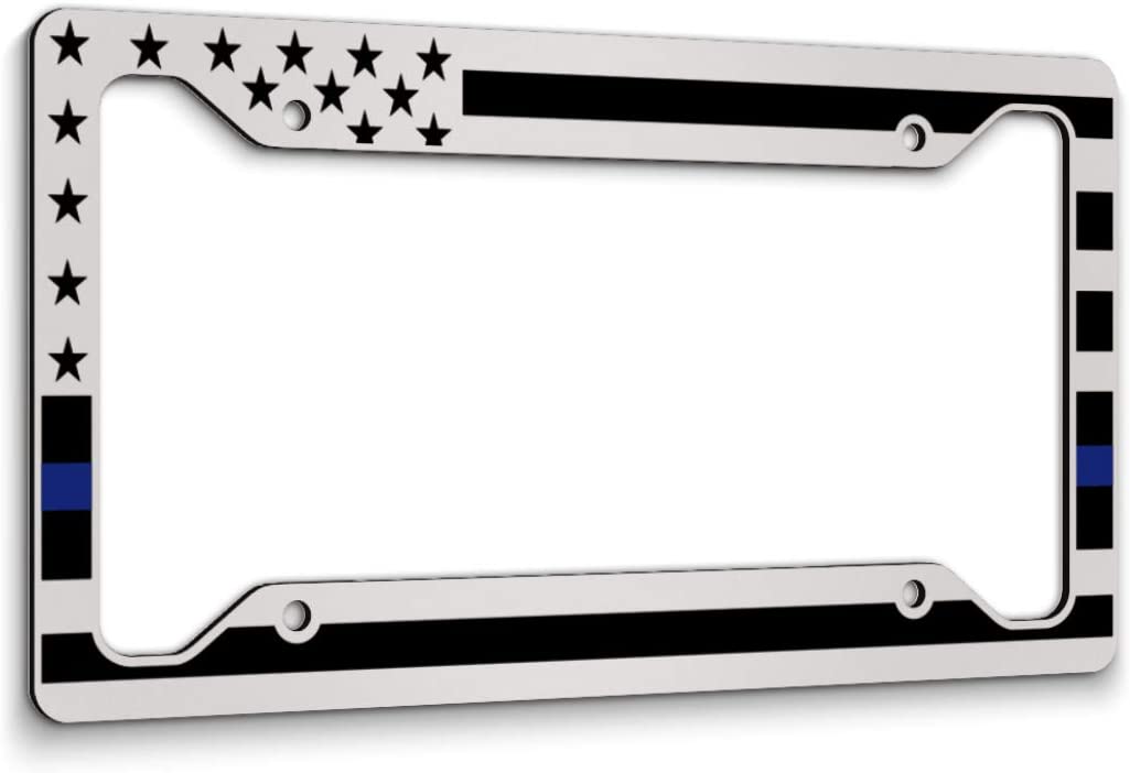 American Flag License Plate: Blue Line 