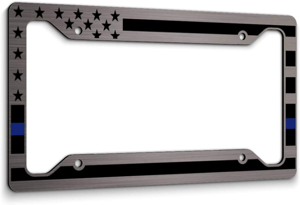 American Flag License Plate Frame Blue Line 