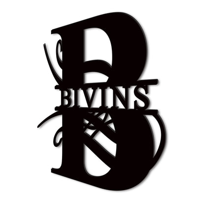 Last Name Bivins Letter B Sign 