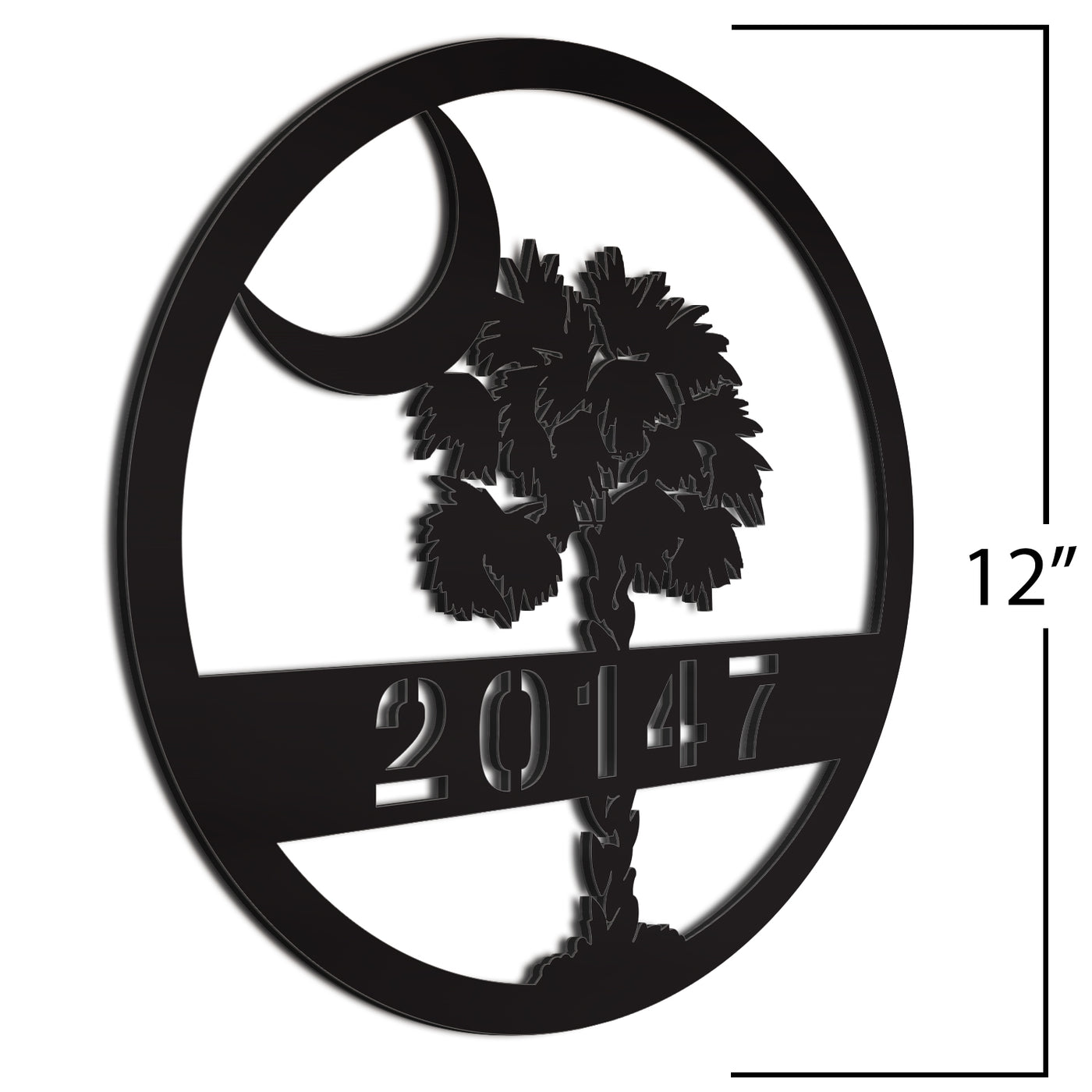 Address Number Sign Black 12 Inches Palmetto