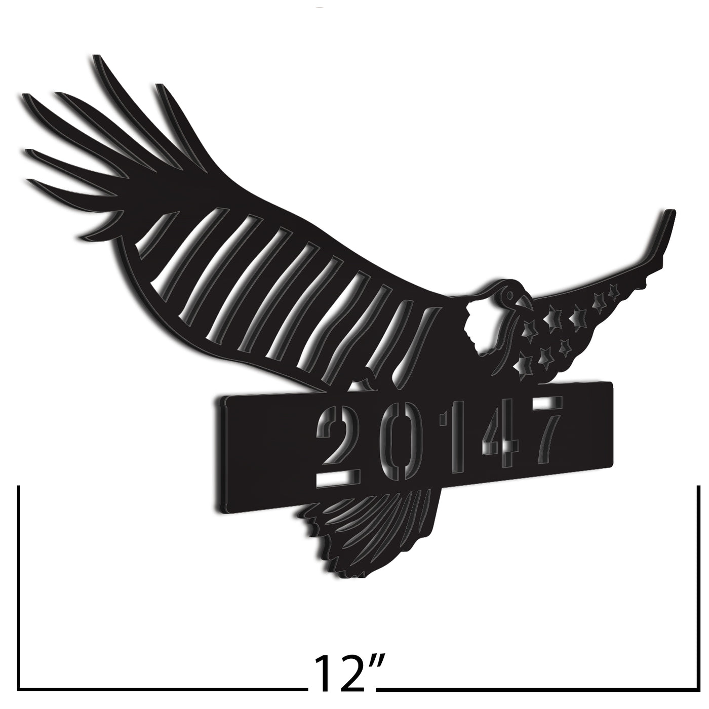 Address Number Sign Black 12 Inches Eagle
