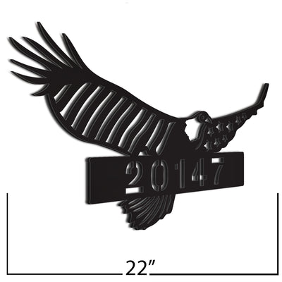 Address Number Sign Black 22 Inches Eagle