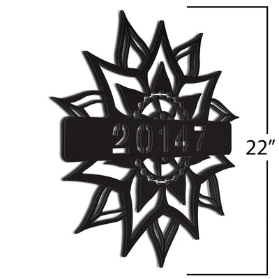 Address Number Sign Black 22 Inches Sunflower