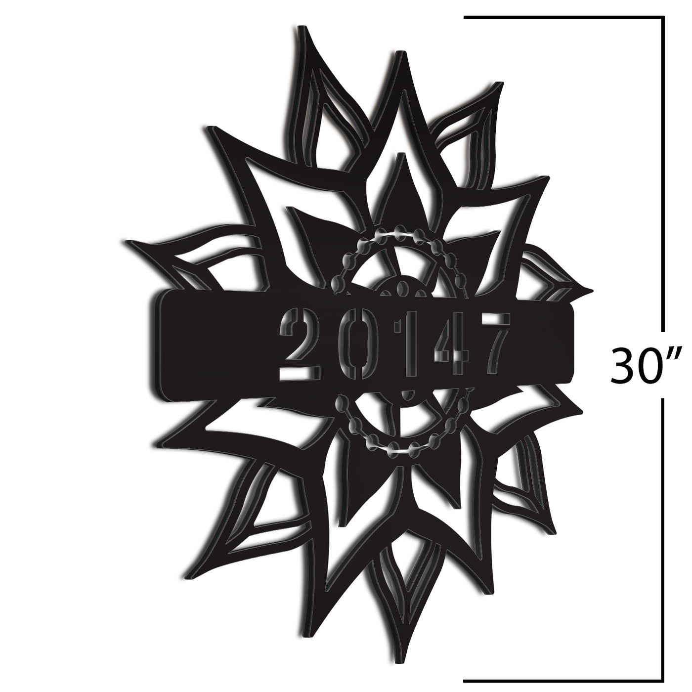 Address Number Sign Black 30 Inches Sunflower