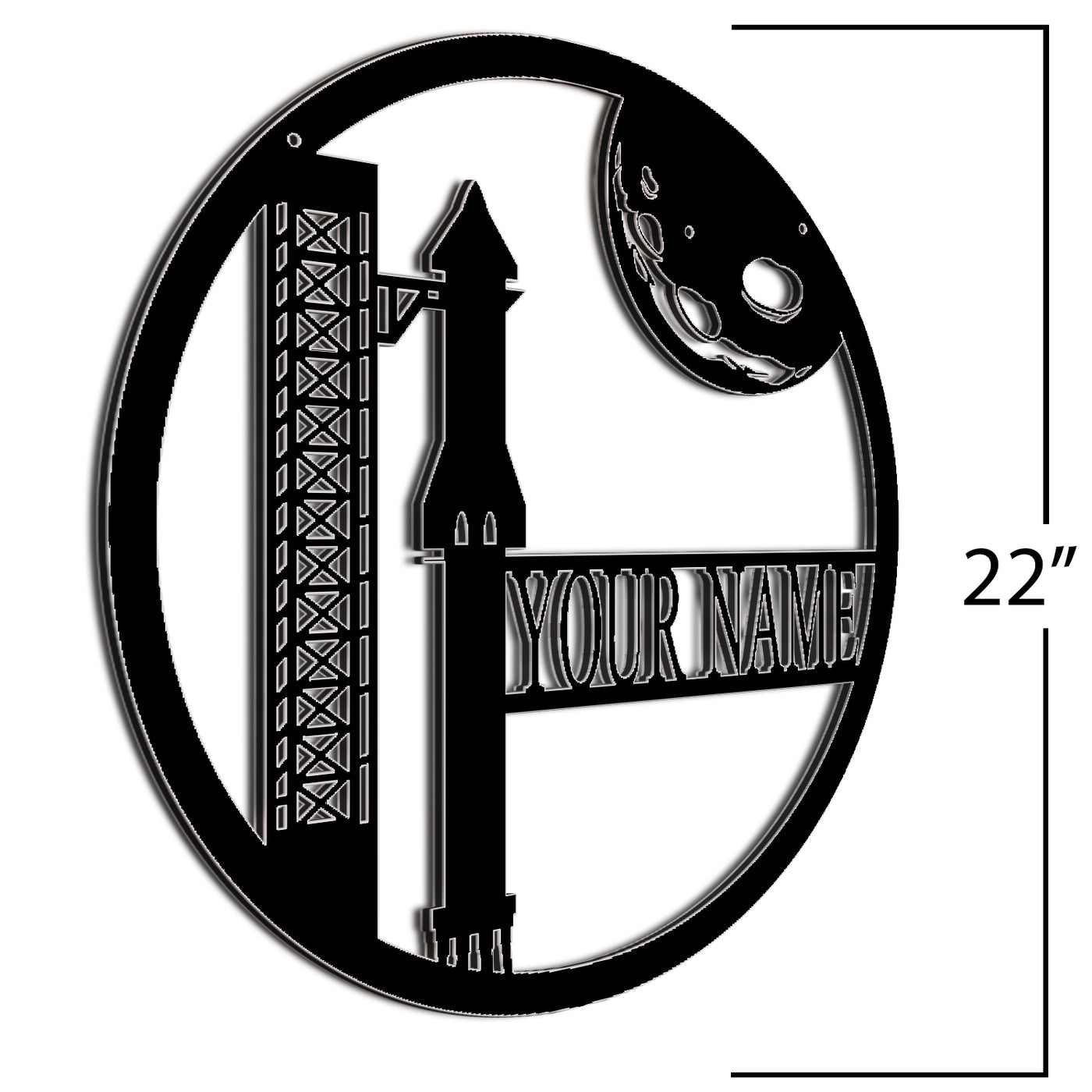 Space Sign Black 22 Inch 0004