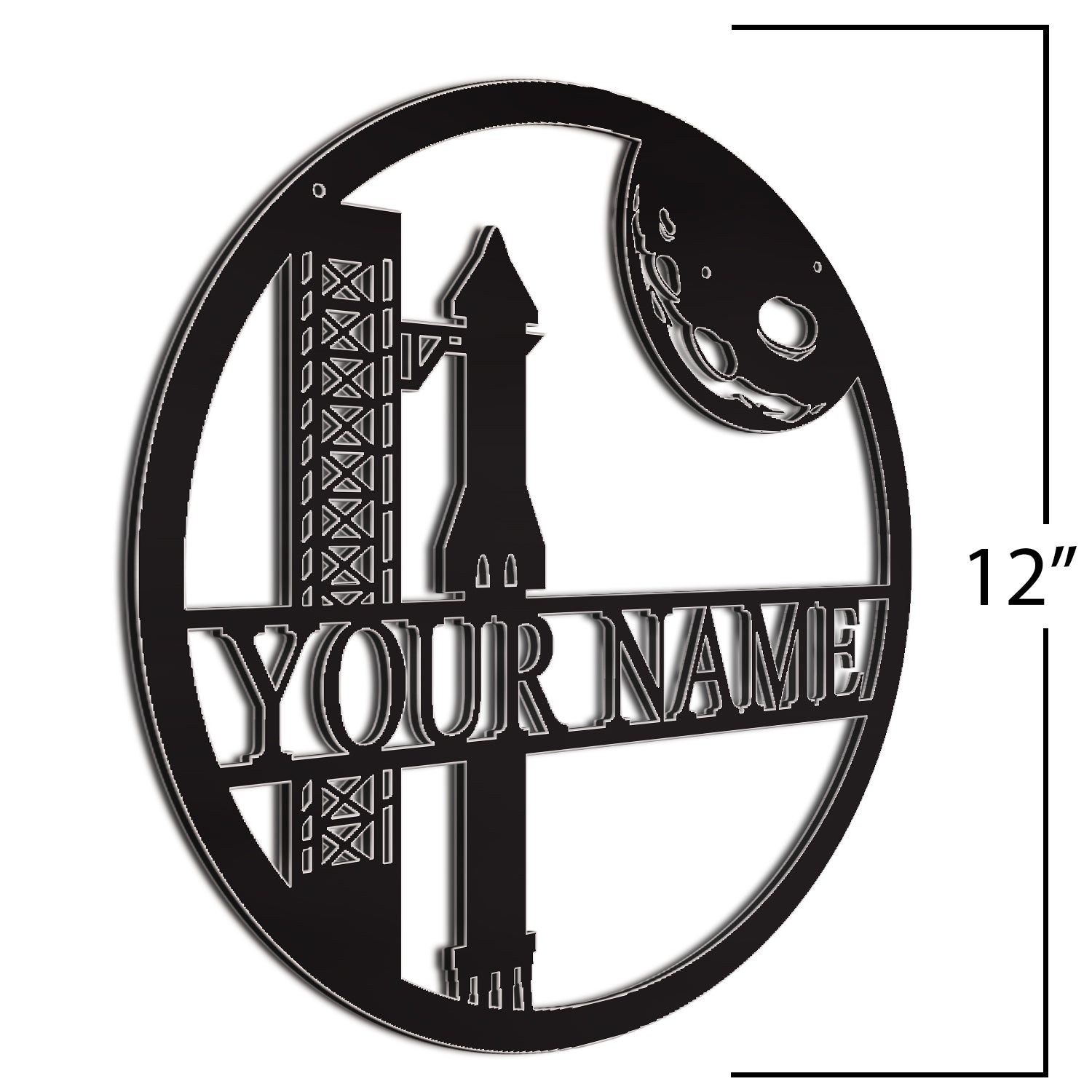 Custom Personalized Sign With Rockets Aluminum Composite Wall Decor ...