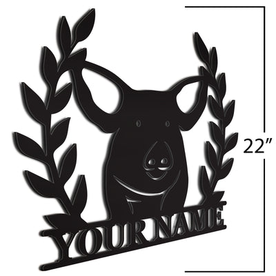 Black Pig Sign 22 Inches