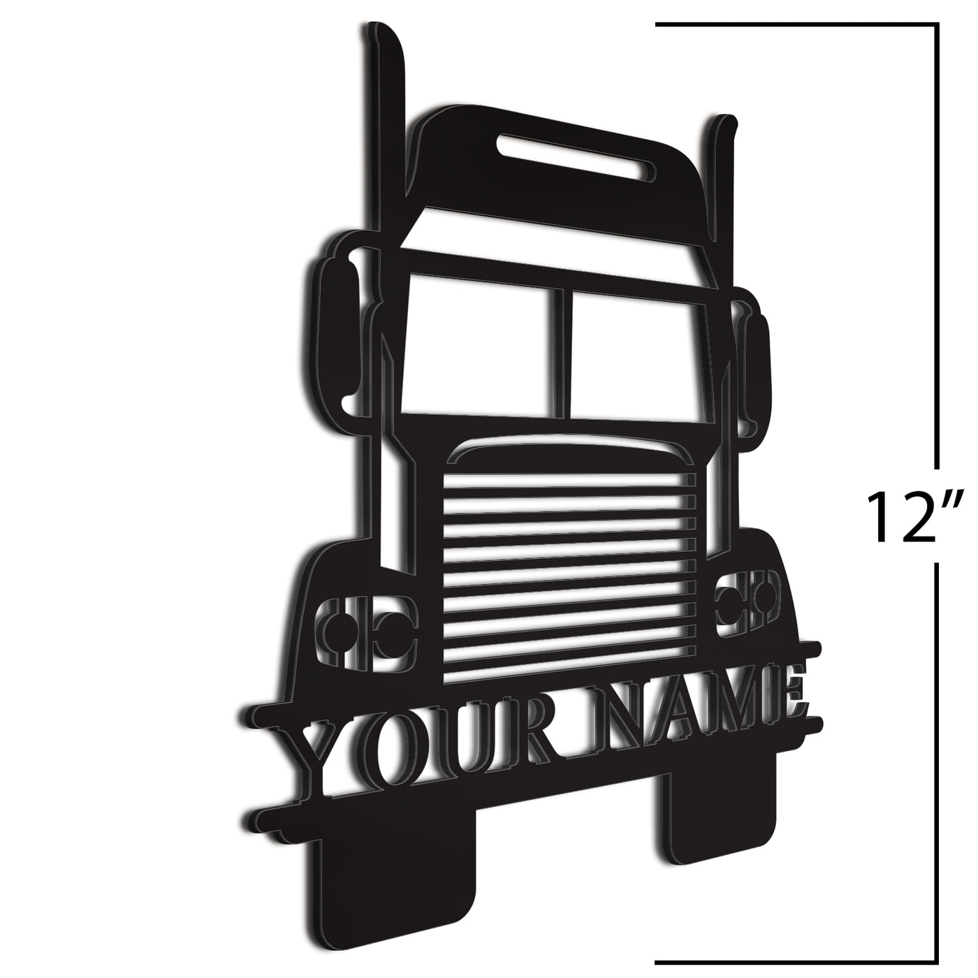 18-Wheeler Sign Black 12 Inch