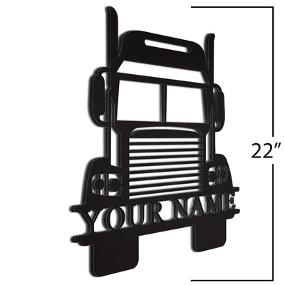 18-Wheeler Sign Black 22 Inch