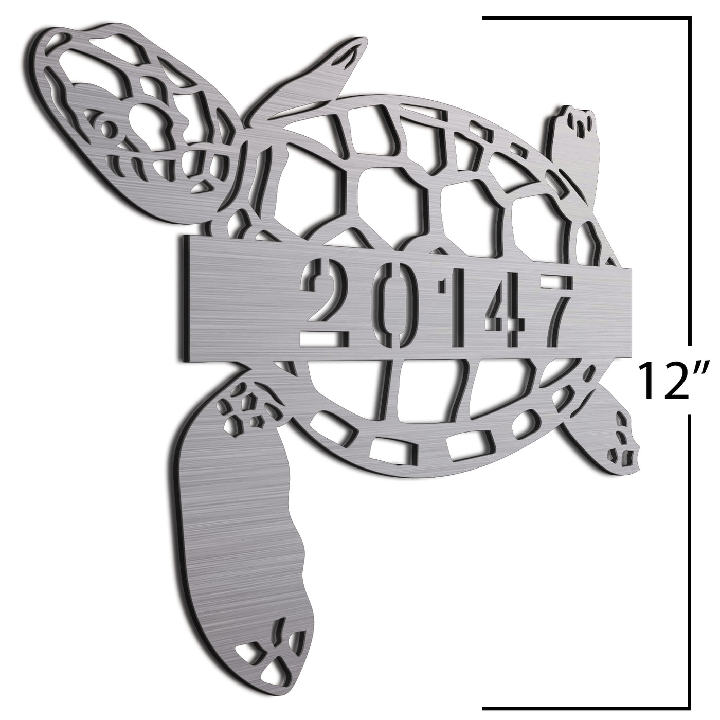 Address Number Sign Brush 12 Inches Sea Turtle