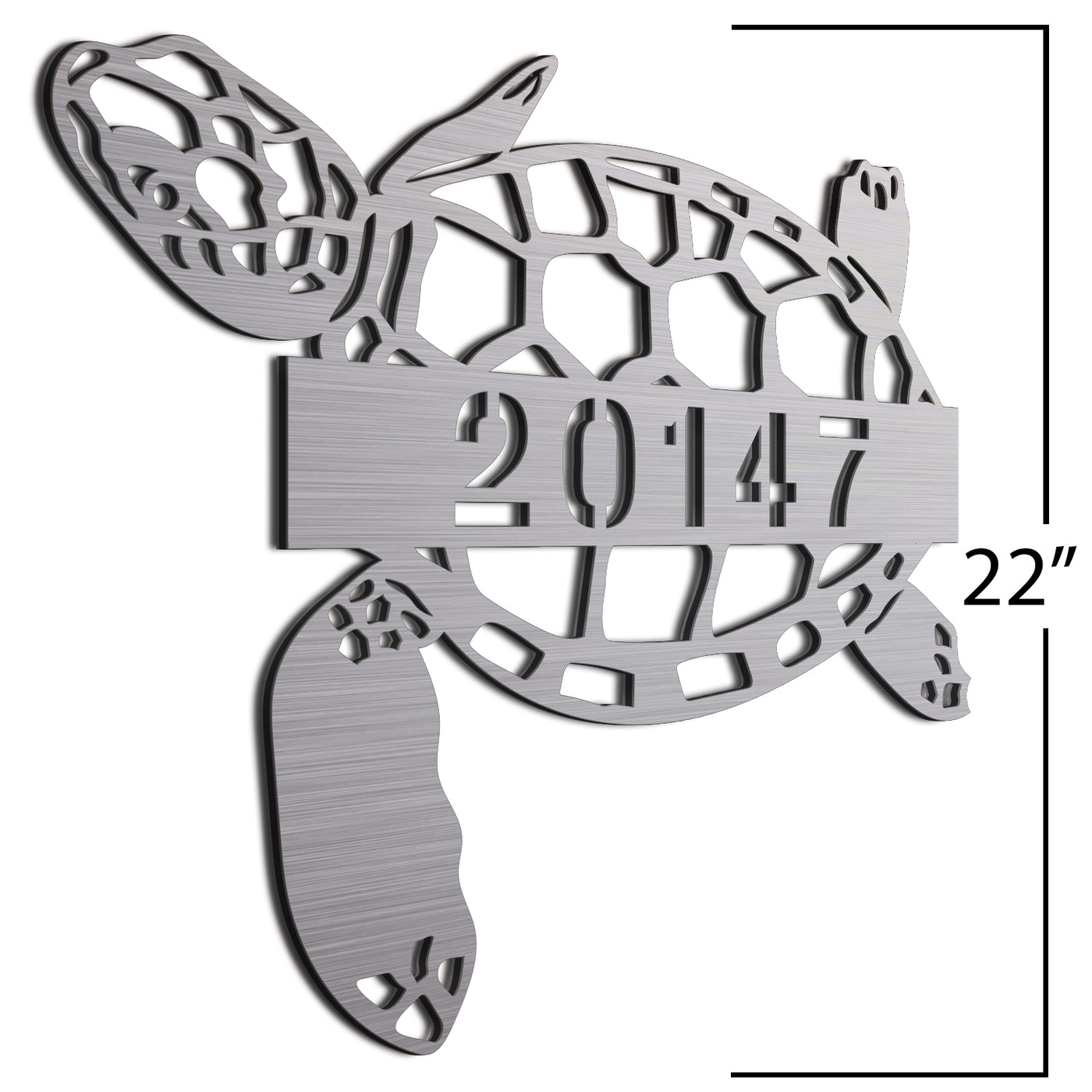 Address Number Sign Brush 22 Inches Sea Turtle