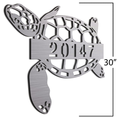 Address Number Sign Brush 30 Inches Sea Turtle