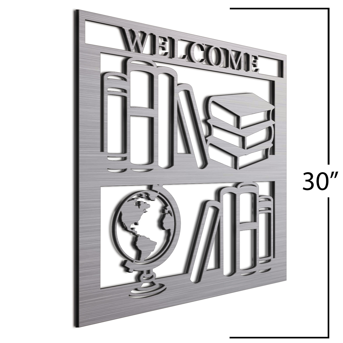 Welcome BookShelf Brush Sign 30 Inches