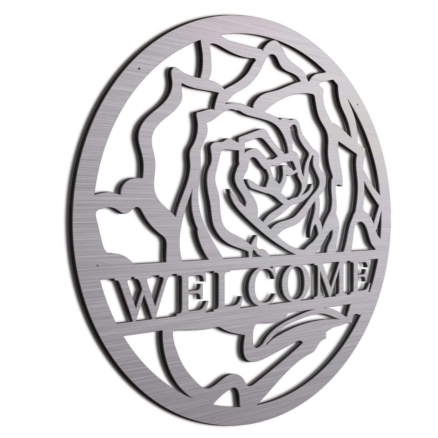 Brush Rose Welcome Sign