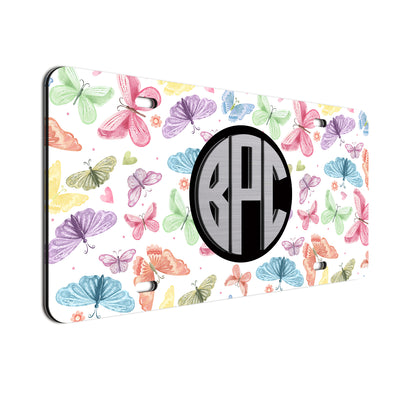 3D Monogram License Plate Butterfly