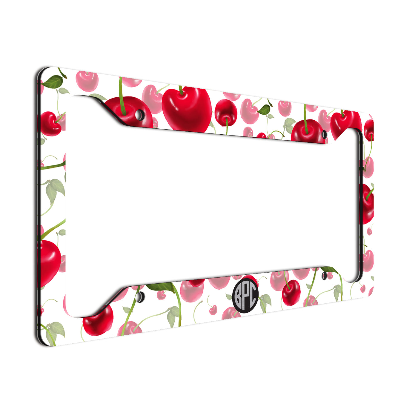 Monogram License Plate Frame Cherry