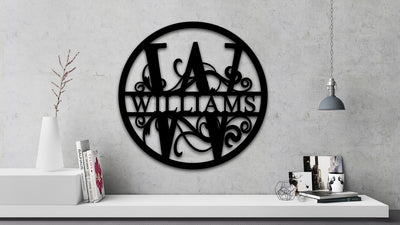 Letter W last name Williams in black.