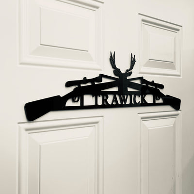 Metal Personalized Hunter Sign | Door hanger | Family Name Sign | Gift for Outdoor Lovers