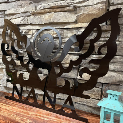 Aluminum Nana Wall Decor Sign | Angel Door Hanger
