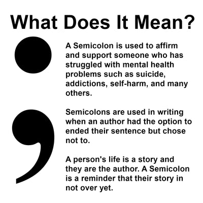Semicolon License Plate | Semicolon Car Tag Frame | Made in the USA | Mental Health Awareness