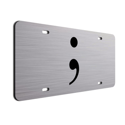 Semicolon License Plate | Semicolon Car Tag Frame | Made in the USA | Mental Health Awareness