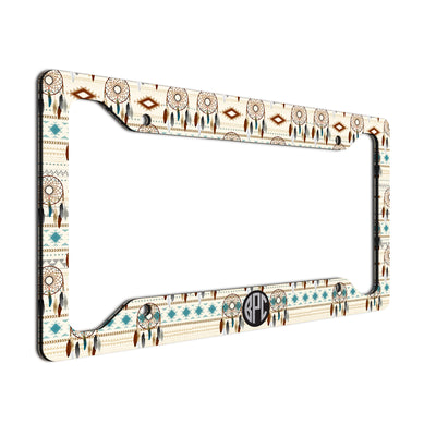 Monogram License Plate Frame Tribal