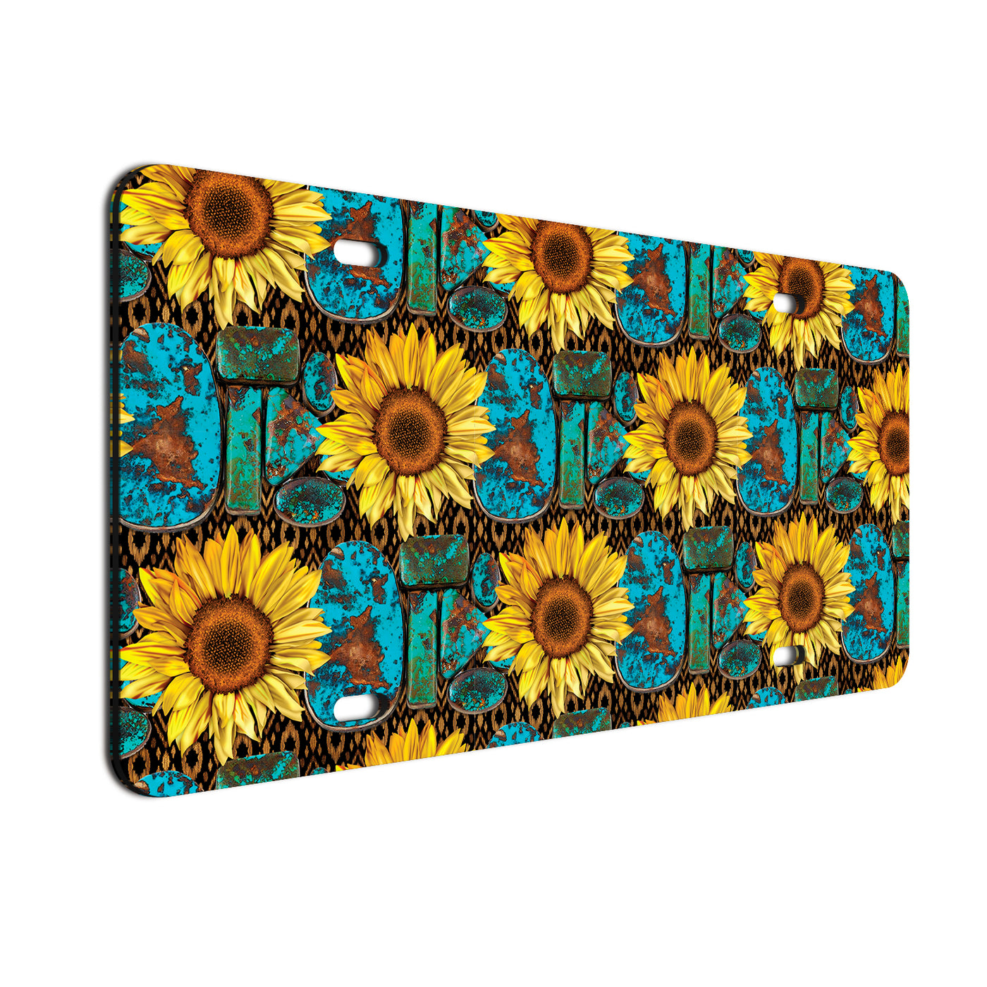 Turquoises Sunflower pattern