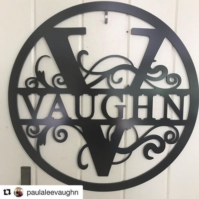Monogram V letter last name Vaughn