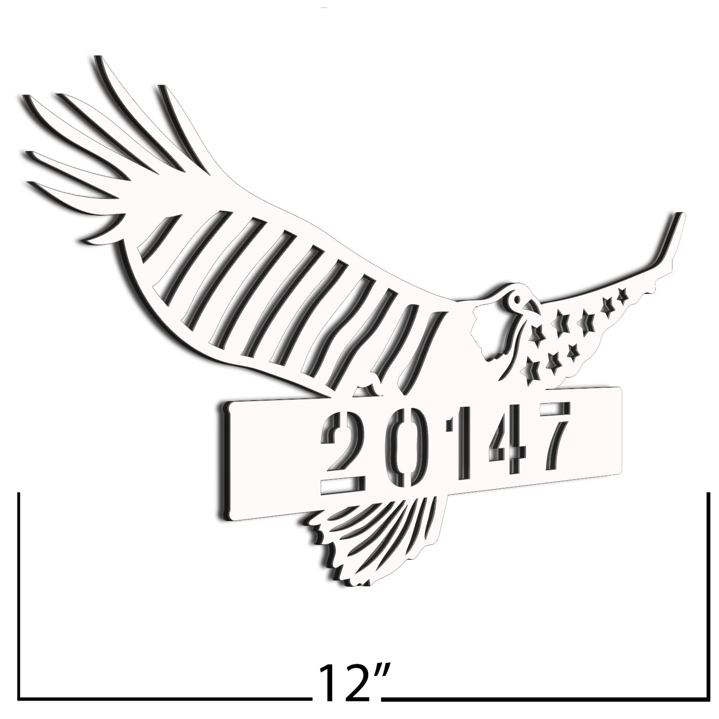 Address Number Sign White 12 Inches Eagle