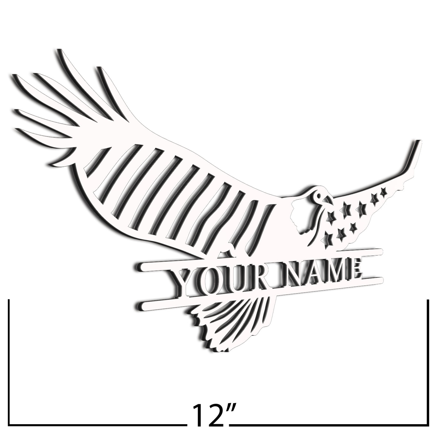 Eagle Sign White 12 Inch
