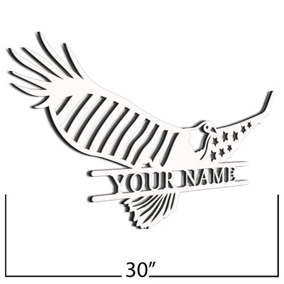 Eagle Sign White 30 Inch