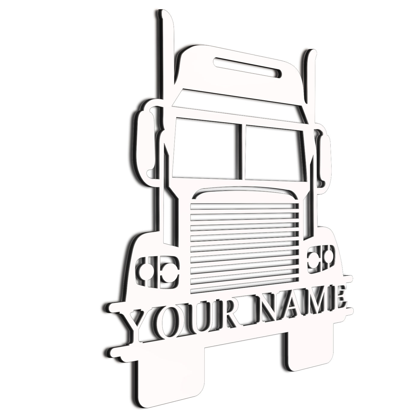 18-Wheeler Sign White