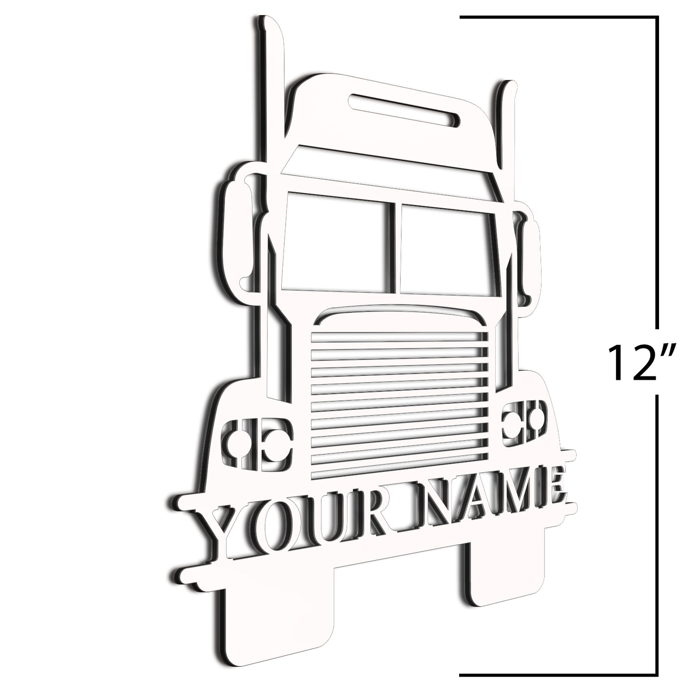 18-Wheeler Sign White 12 Inch