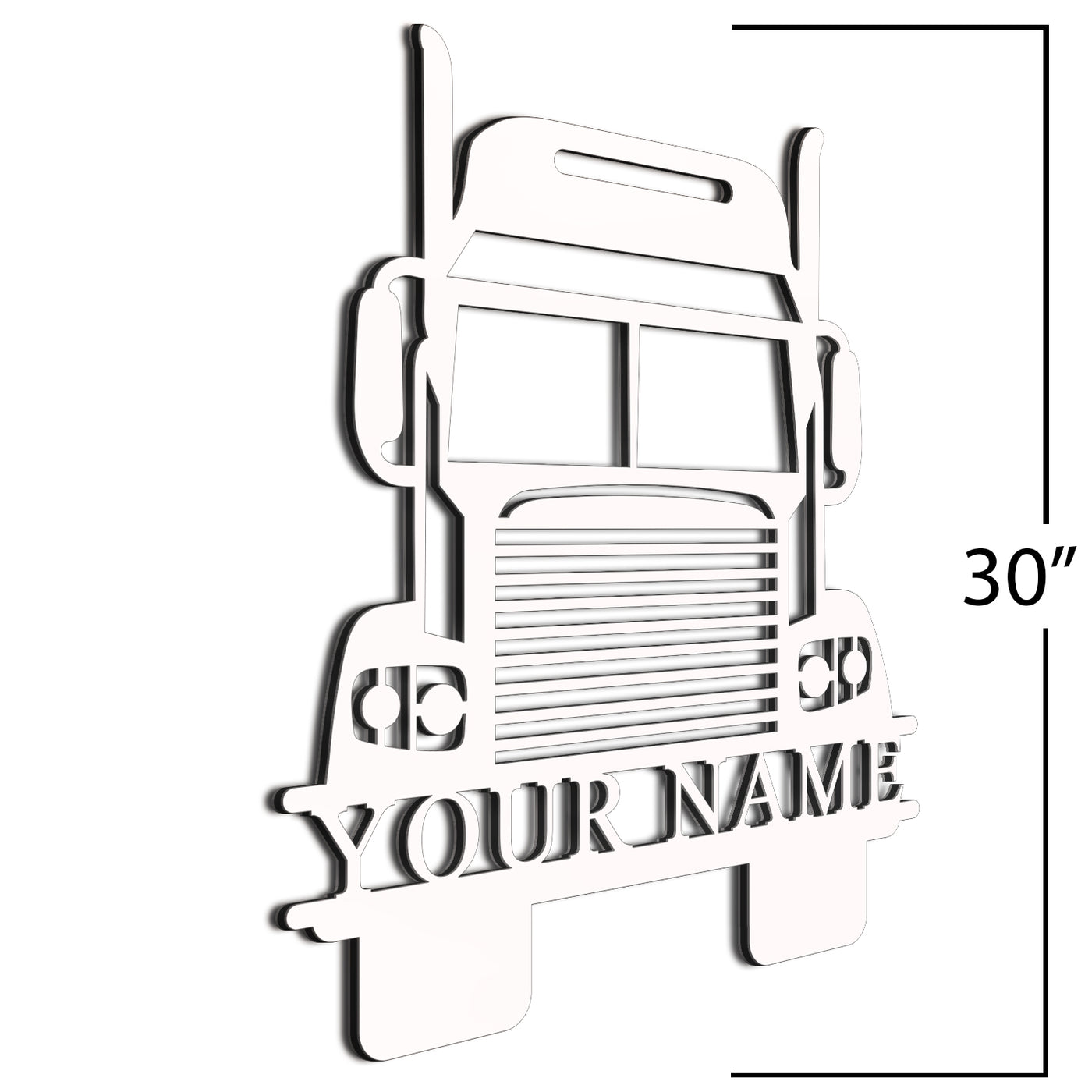 18-Wheeler Sign White 30 Inch