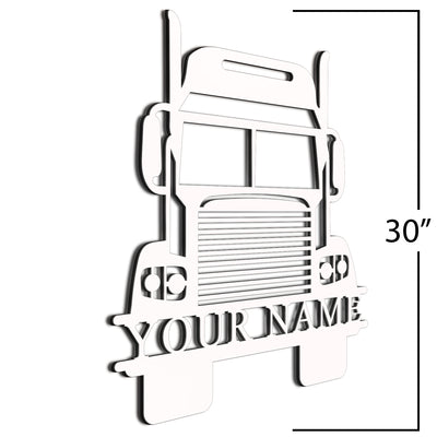 18-Wheeler Sign White 30 Inch