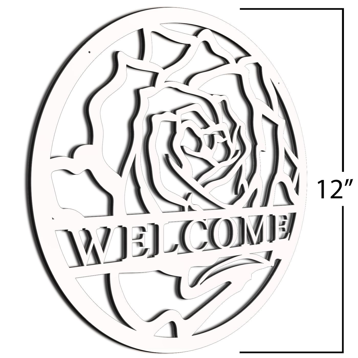 White Rose Weclome Sign 12 Inch